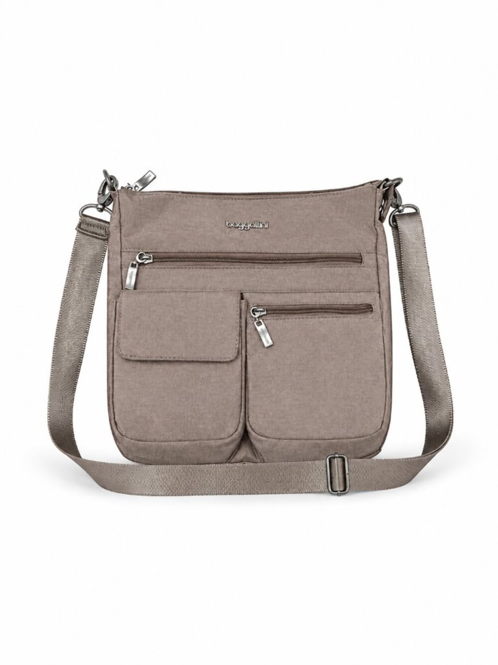 Baggallini Taupe Messenger Crossbody Bag